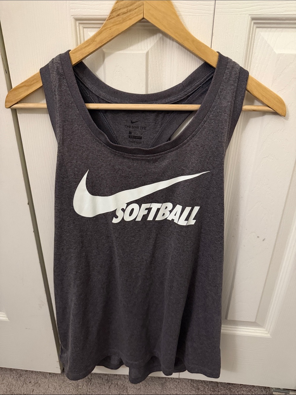 Nike Dri-fit Softball Graphic Tank Top with White Swoosh